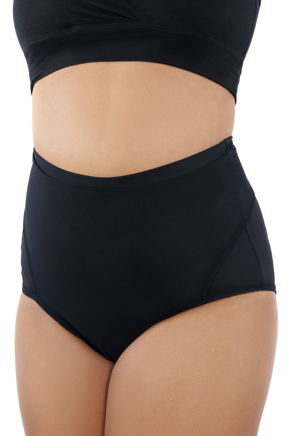 INNERSY Period Underwear for Women High Waisted Postpartum Maternity  Panties Plus Size 3-Pack (4XL,Black With Dark Lining)